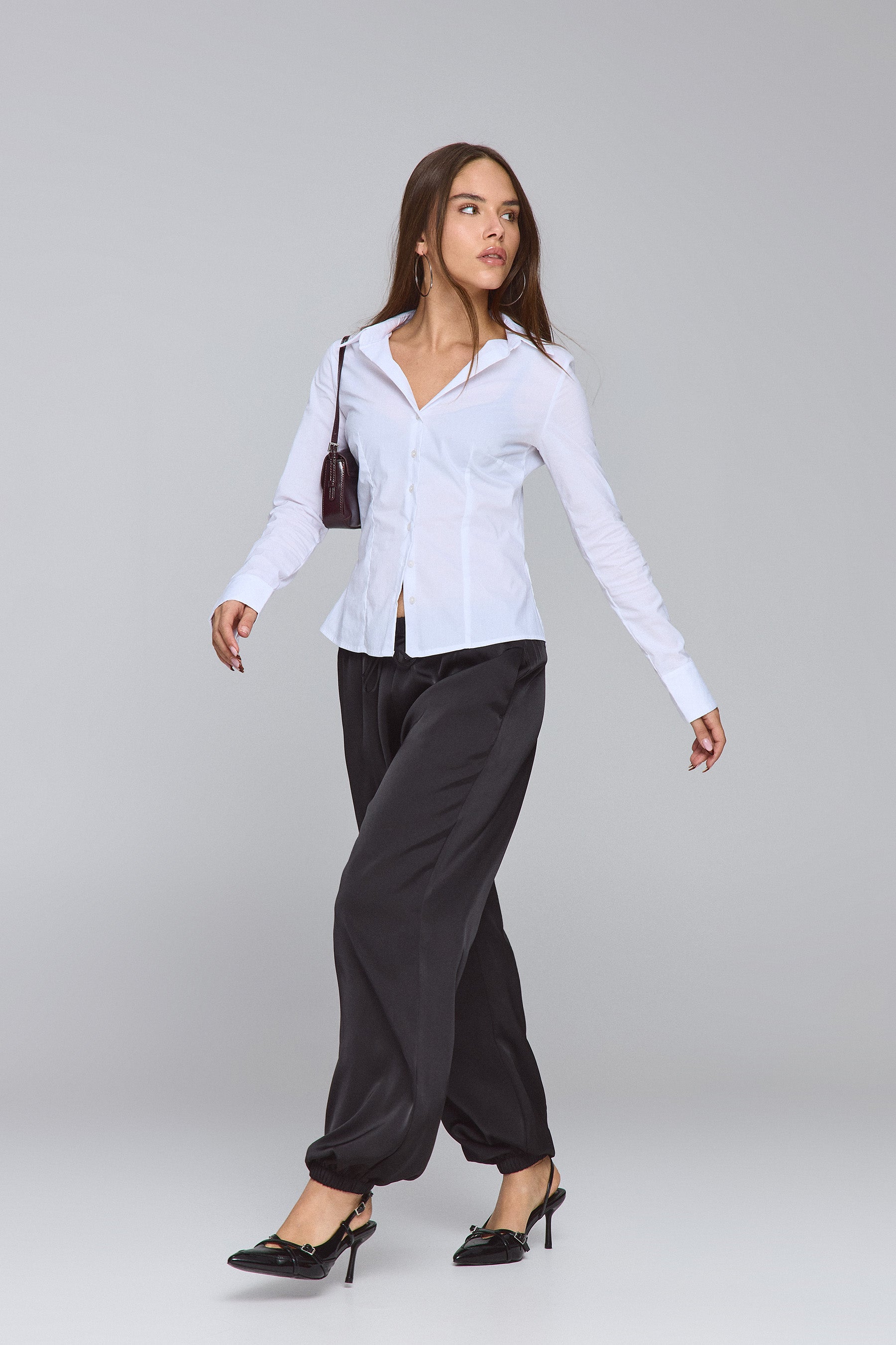 מכנס גלוסי בלון קשירה בלאק