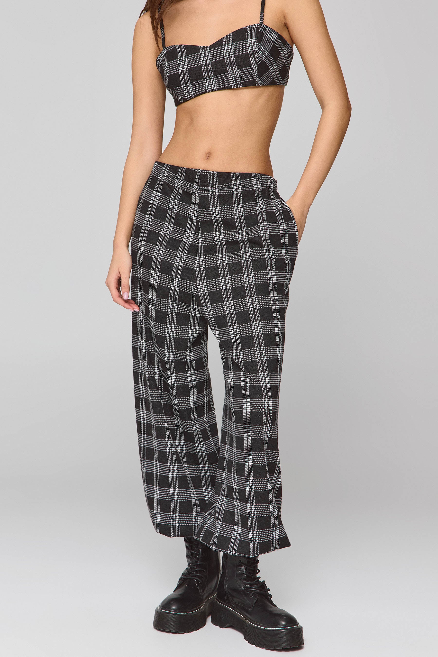 מכנס בלון סט ג'רזי משבצת