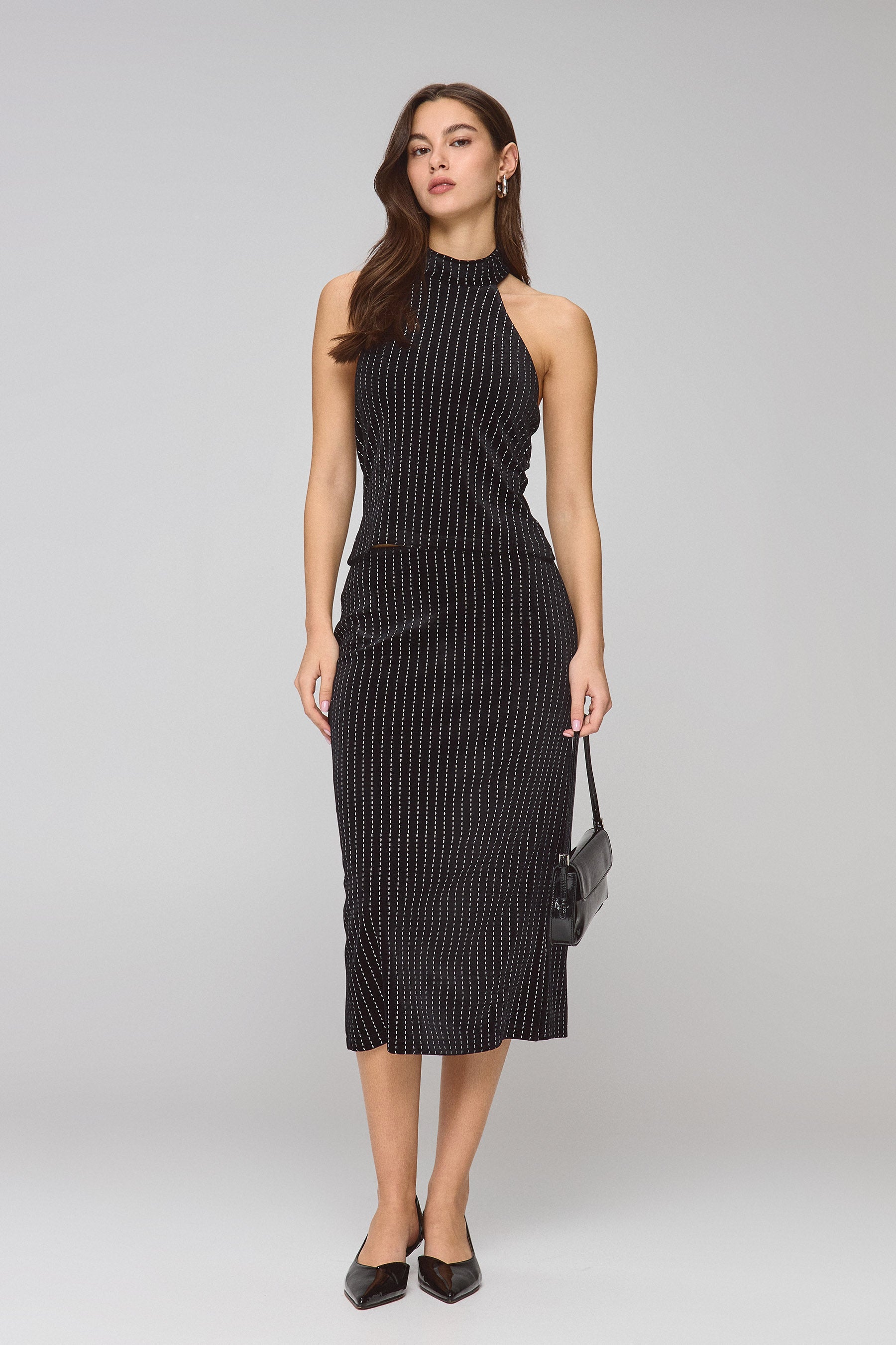 טופ קטיפה סילבר סטרייפס