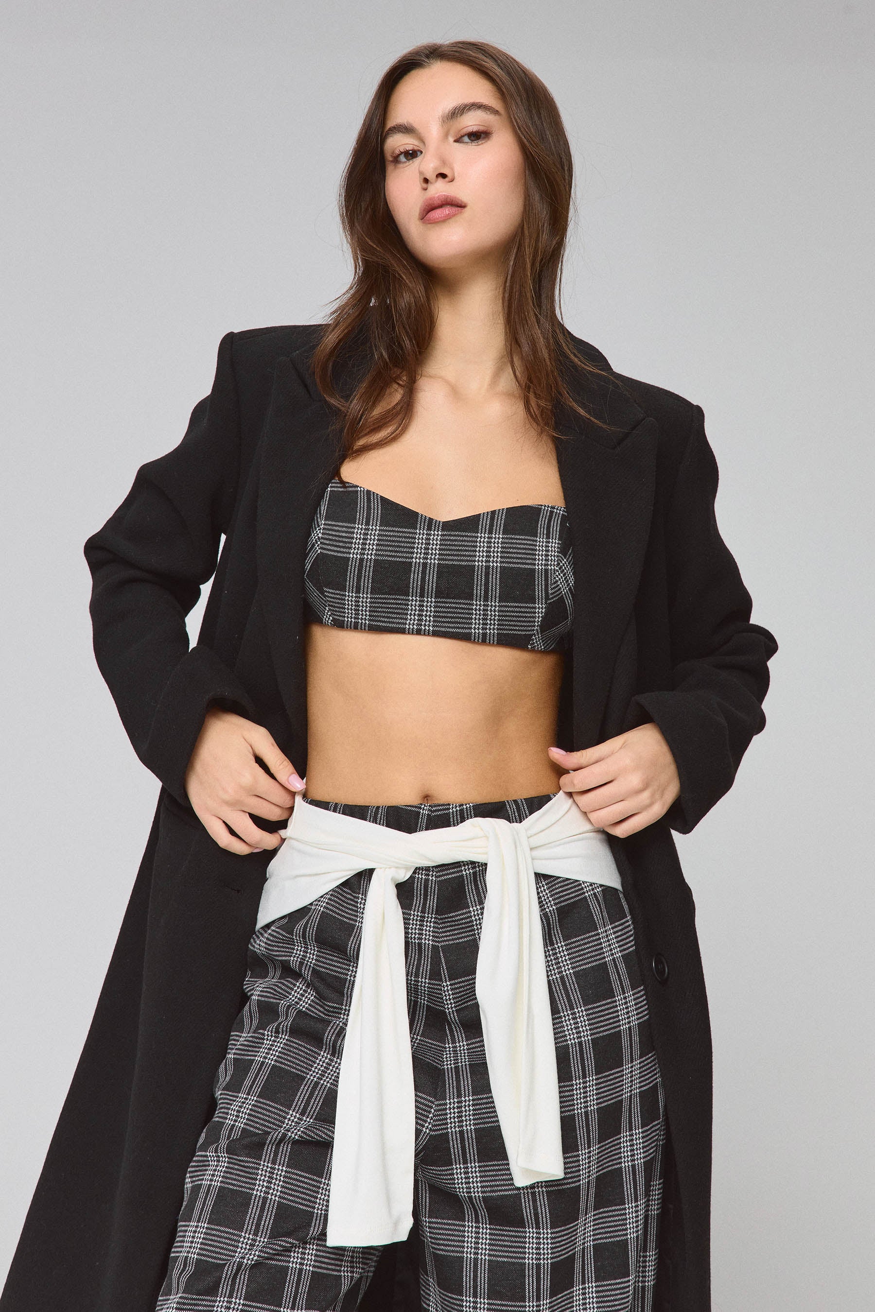 טופ סט ג'רזי משבצת