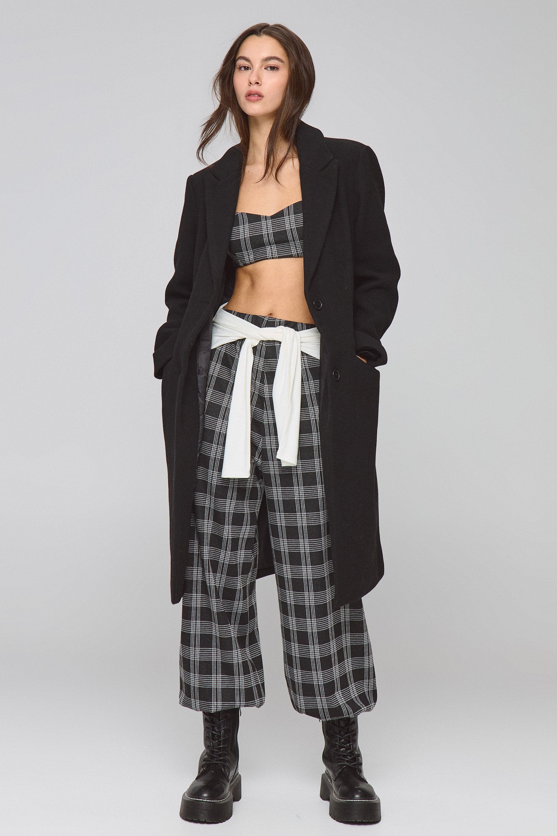 טופ סט ג'רזי משבצת