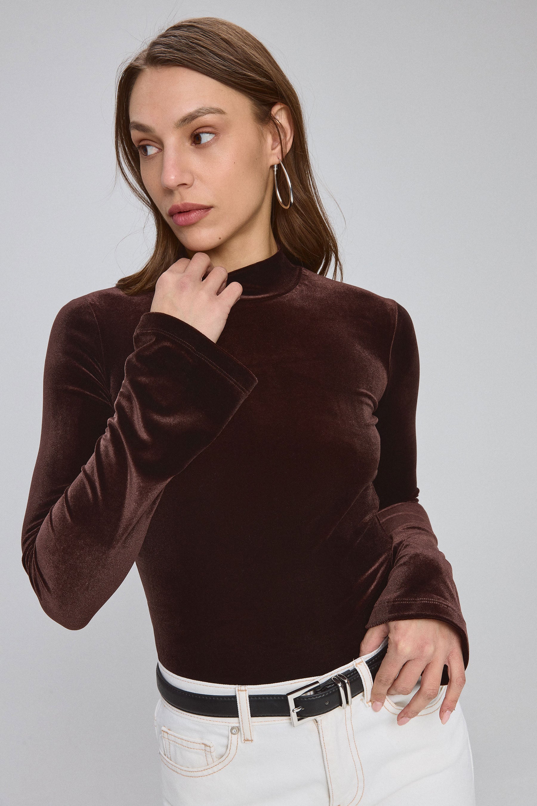 חולצת קטיפה שרוול ארוך