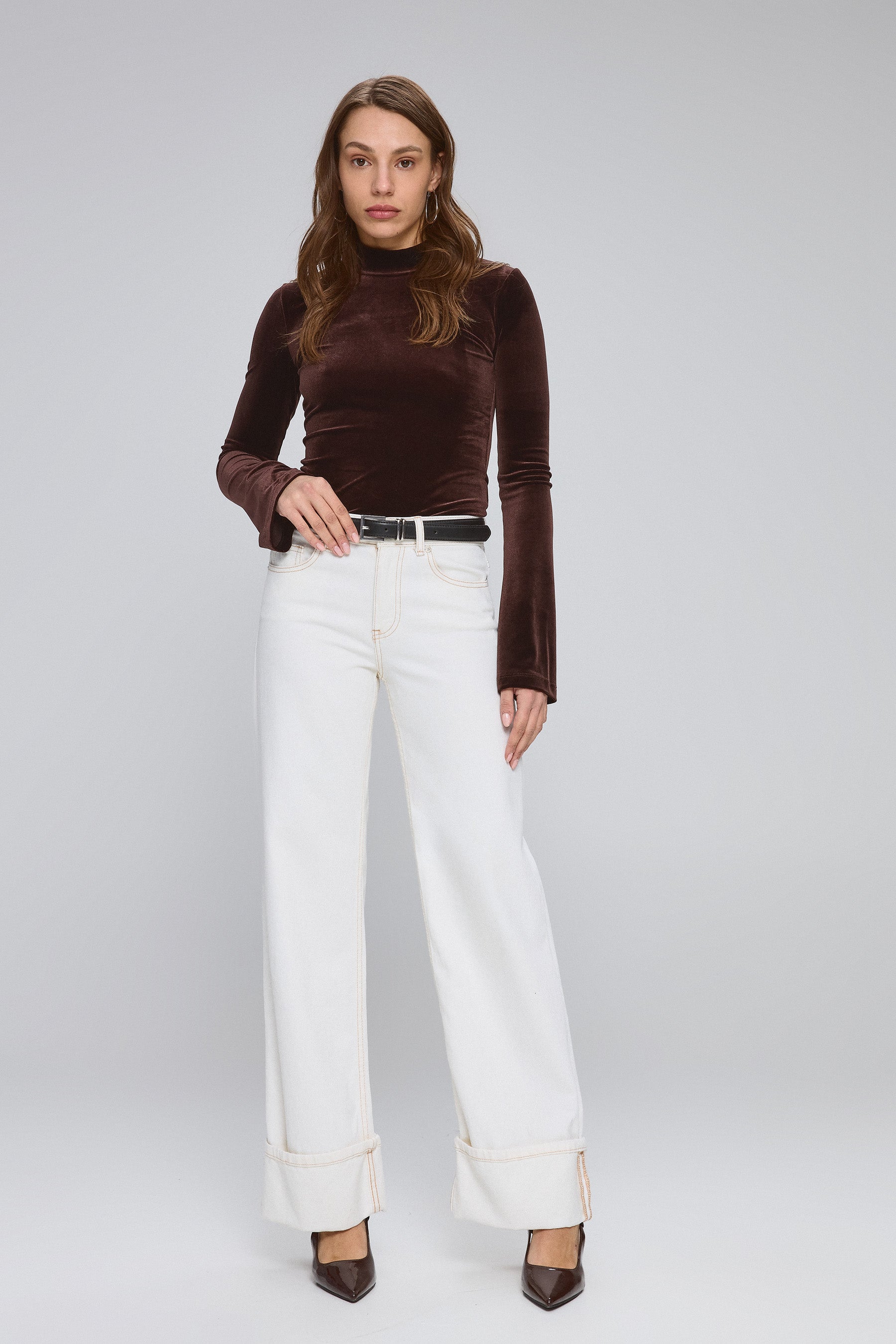 חולצת קטיפה שרוול ארוך