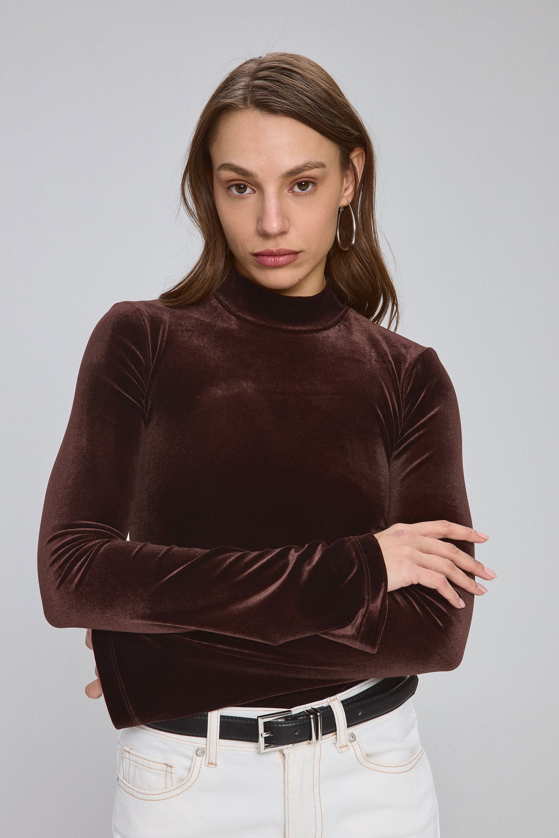 חולצת קטיפה שרוול ארוך