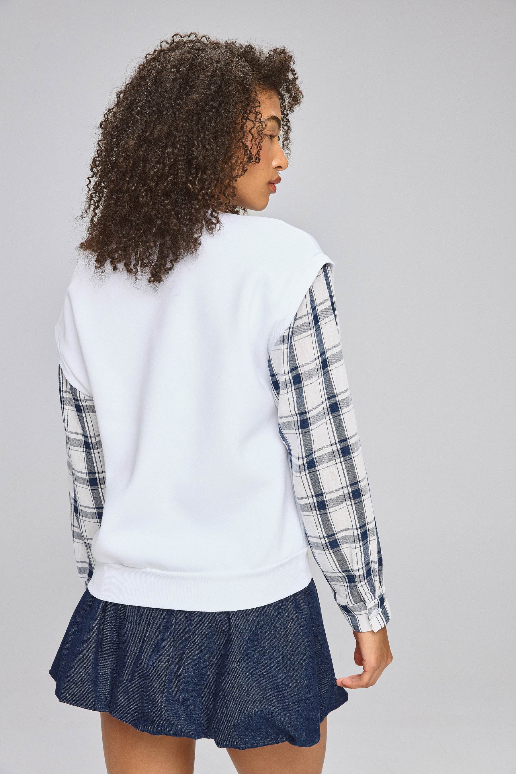 חולצת פוטר שרוול משבצות