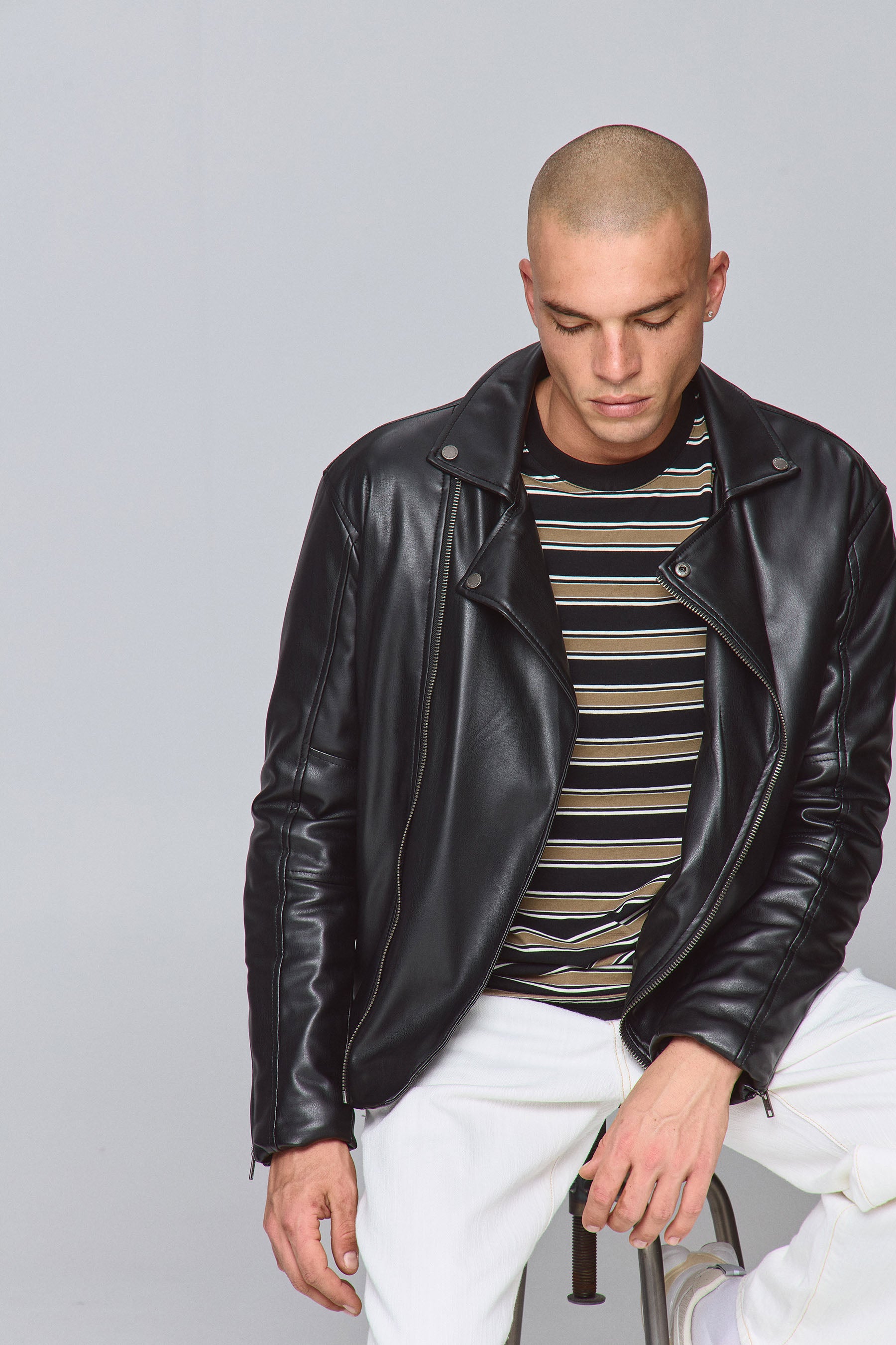 PU ג'קט בייקר