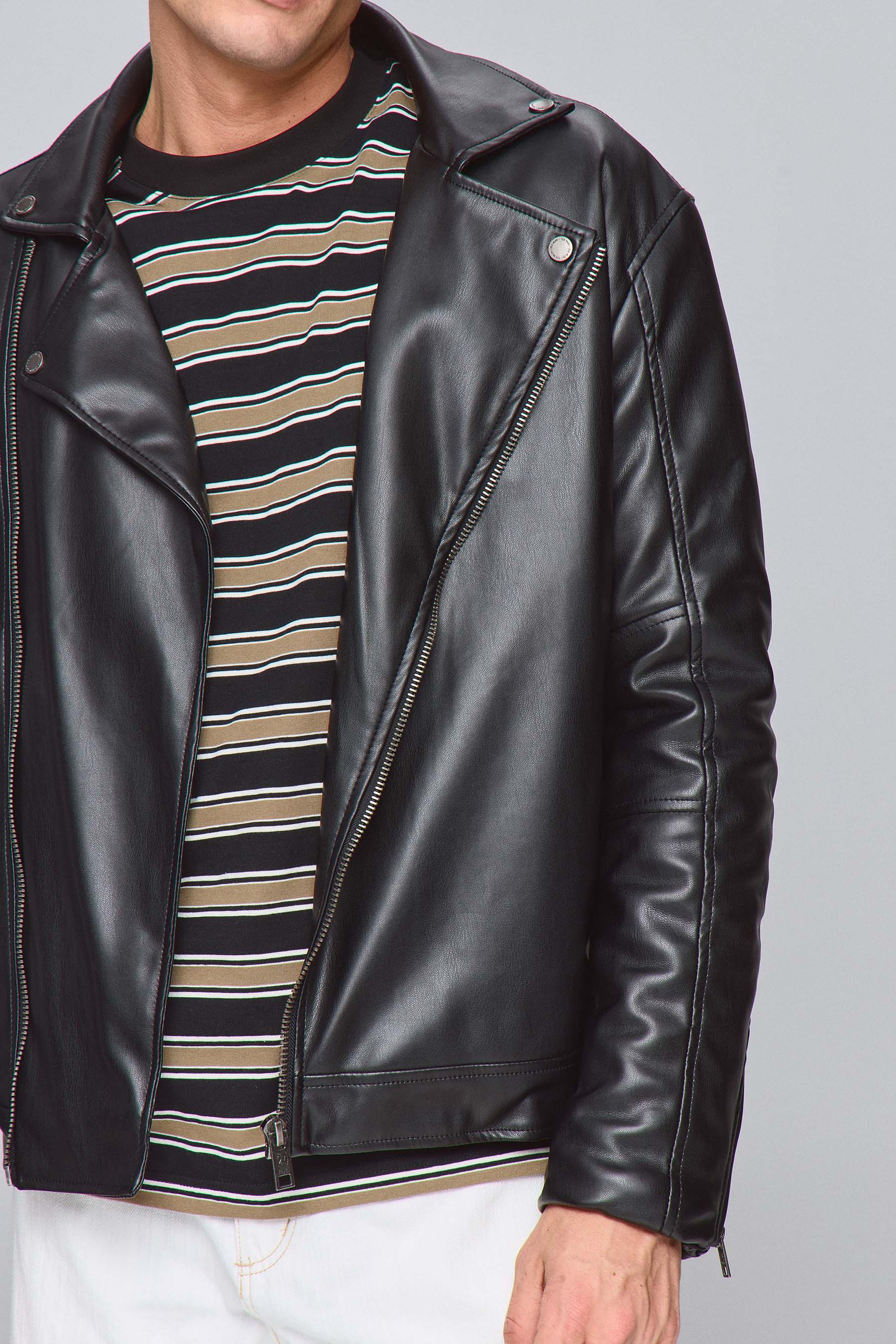 PU ג'קט בייקר