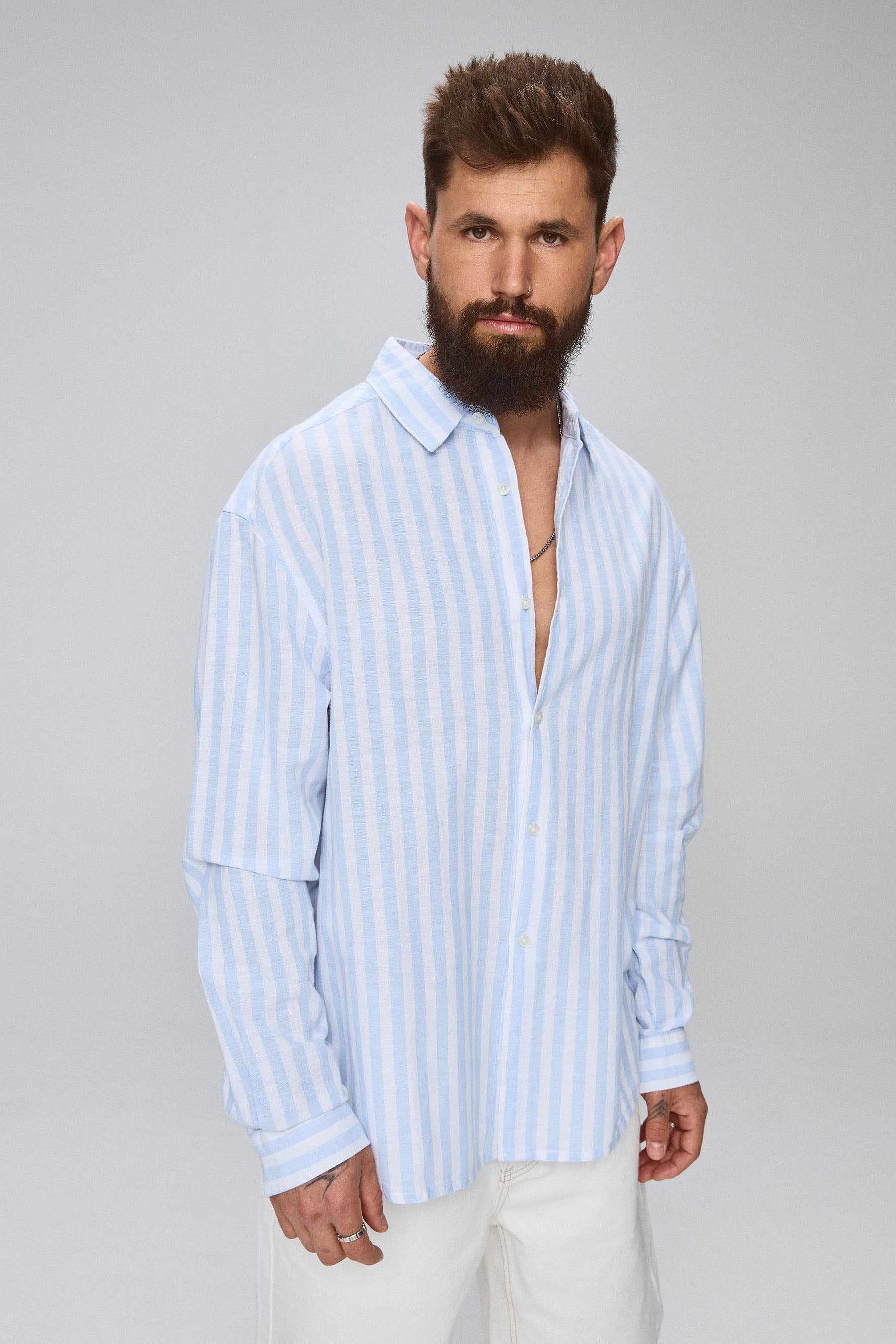 חולצת פשתן פסים ש.ארוך