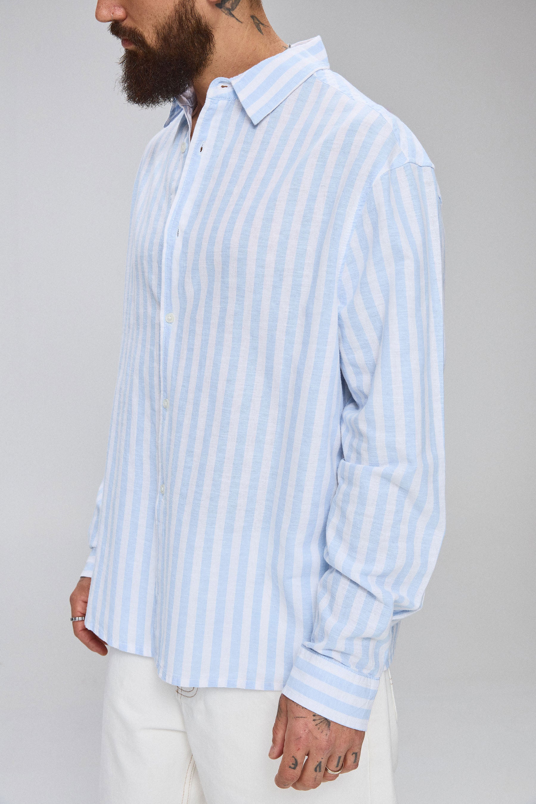 חולצת פשתן פסים ש.ארוך